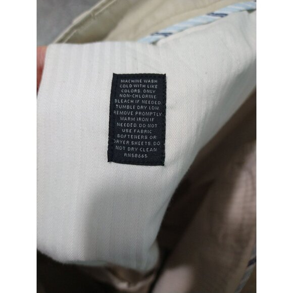 Nordstrom Pants Men 34x32 Beige Smartcare Chino Wrinkle Free Straight Leg Supima - Picture 9 of 10